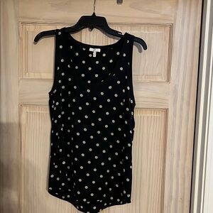Joie Black and White Polka Dot Tank Top